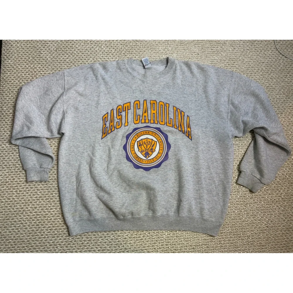 Vintage Soffe Heavy Sweats East Carolina University ECU Sweatshirt Gray XXL USA